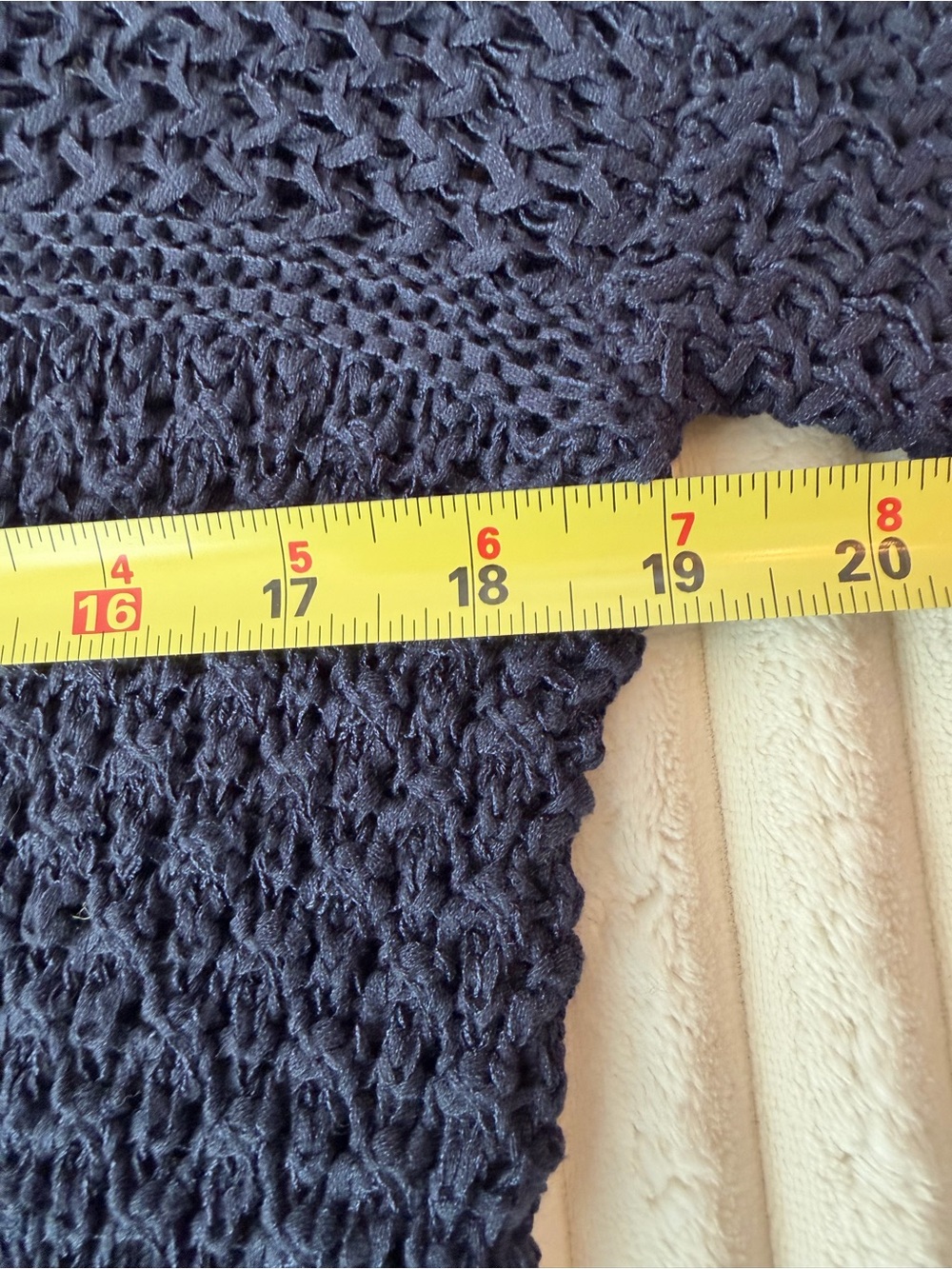 LOFT Navy Open-Knit Boatneck Sweater. Size Small - Picture 7 of 8